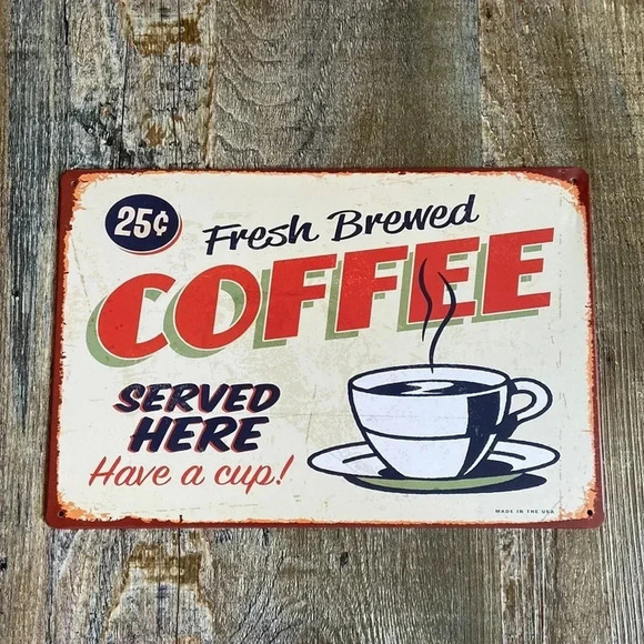 Metal  Coffee ☕️ Sign - Picture 1 of 2